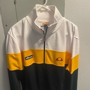 NWT Ellesse Caprini Tennis White Yellow Navy Full Zip Track Jacket Size XL